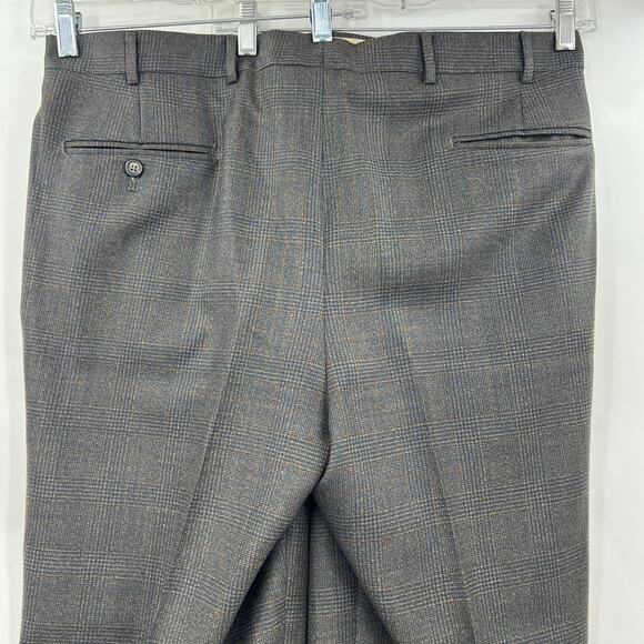 AMERICAN VINTAGE Berle Size 36R Men's Gray Plaid Pleat Front Dress Pants Trouser - Picture 8 of 10